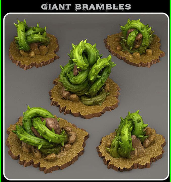 3D Printed Fantastic Plants and Rocks Giant Brambles 28mm - 32mm D&D Wargaming - Charming Terrain