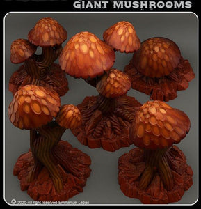 3D Printed Fantastic Plants and Rocks Giant Mushrooms 28mm - 32mm D&D Wargaming - Charming Terrain