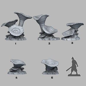 3D Printed Fantastic Plants and Rocks Giant Orange Mushrooms 28mm - 32mm D&D Wargaming - Charming Terrain