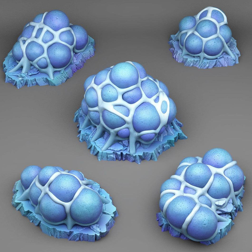 3D Printed Fantastic Plants and Rocks Ice Spider Eggs 28mm - 32mm D&D Wargaming - Charming Terrain