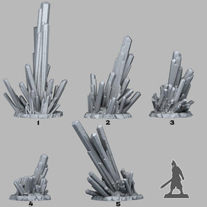 3D Printed Fantastic Plants and Rocks Lethal Green Krystals 28mm - 32mm D&D Wargaming - Charming Terrain