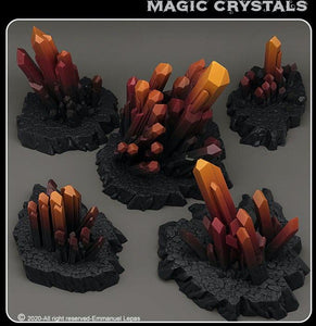 3D Printed Fantastic Plants and Rocks Magic Crystals 28mm - 32mm D&D Wargaming - Charming Terrain