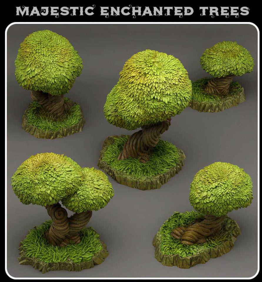 3D Printed Fantastic Plants and Rocks Majestic Enchanted Trees 28mm - 32mm D&D Wargaming - Charming Terrain