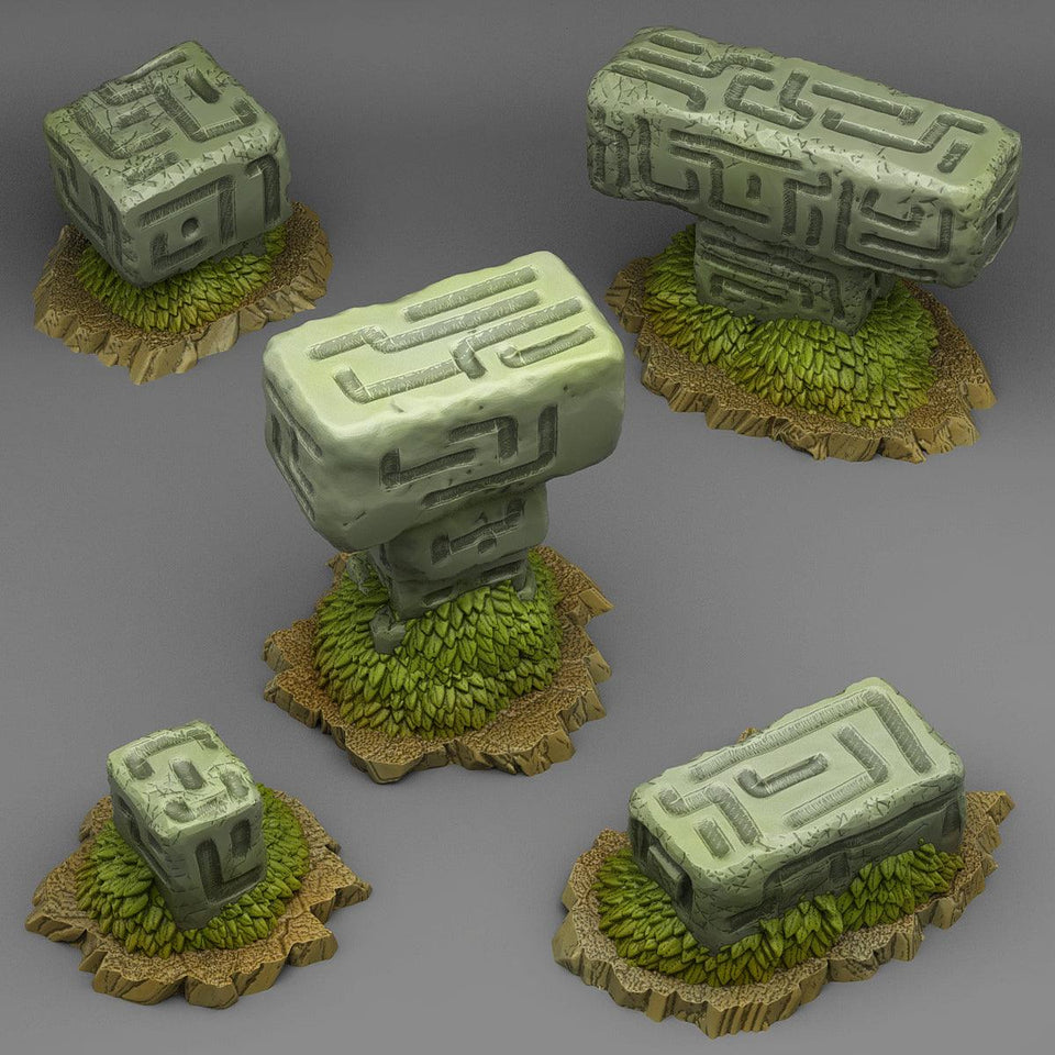 3D Printed Fantastic Plants and Rocks MYSTERIOUS ALIEN STONES 28mm - 32mm D&D Wargaming - Charming Terrain