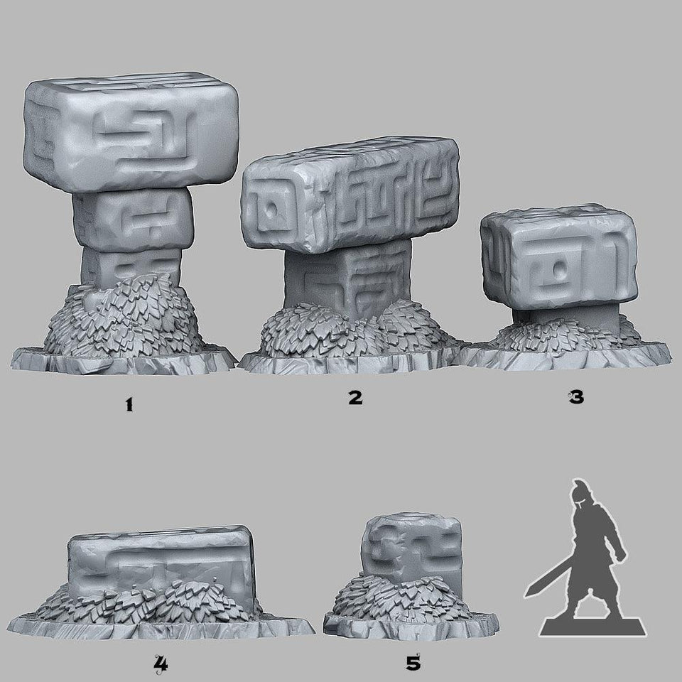 3D Printed Fantastic Plants and Rocks MYSTERIOUS ALIEN STONES 28mm - 32mm D&D Wargaming - Charming Terrain