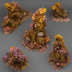 3D Printed Fantastic Plants and Rocks Mystical Coral Rocks 28mm - 32mm D&D Wargaming - Charming Terrain