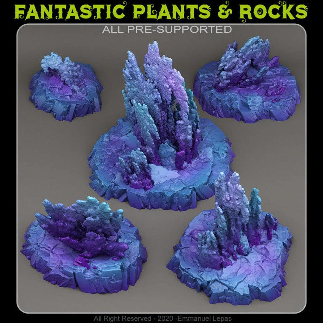 3D Printed Fantastic Plants and Rocks Neptunian Rocks 28mm - 32mm D&D Wargaming - Charming Terrain