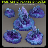 3D Printed Fantastic Plants and Rocks Neptunian Rocks 28mm - 32mm D&D Wargaming - Charming Terrain