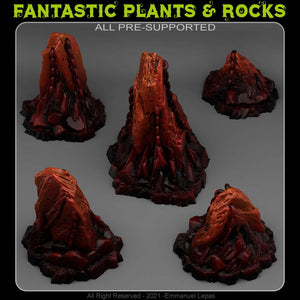 3D Printed Fantastic Plants and Rocks OLD HELL ROCKS 28mm - 32mm D&D Wargaming - Charming Terrain