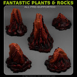 3D Printed Fantastic Plants and Rocks OLD HELL ROCKS 28mm - 32mm D&D Wargaming - Charming Terrain