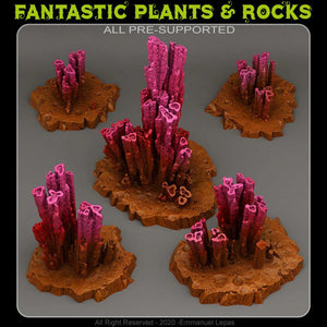 3D Printed Fantastic Plants and Rocks Parasites Stalagmites 28mm - 32mm D&D Wargaming - Charming Terrain