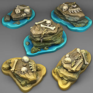 3D Printed Fantastic Plants and Rocks Pirates Stones 28mm - 32mm D&D Wargaming - Charming Terrain