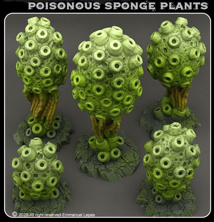 3D Printed Fantastic Plants and Rocks Poisonous Sponge Plants 28mm - 32mm D&D Wargaming - Charming Terrain