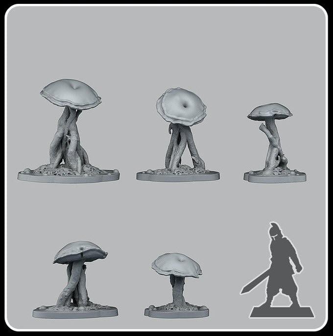 3D Printed Fantastic Plants and Rocks Poisonous Swamp Mushrooms 28mm - 32mm D&D Wargaming - Charming Terrain