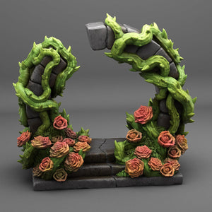 3D Printed Fantastic Plants and Rocks Rose Portal 28mm - 32mm D&D Wargaming - Charming Terrain