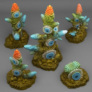 3D Printed Fantastic Plants and Rocks Shield Cactus 28mm - 32mm D&D Wargaming - Charming Terrain