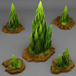 3D Printed Fantastic Plants and Rocks Spiraling Pine 28mm - 32mm D&D Wargaming - Charming Terrain