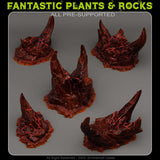 3D Printed Fantastic Plants and Rocks STONES FROM HELL 28mm - 32mm D&D Wargaming - Charming Terrain