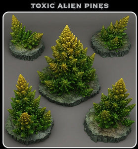 3D Printed Fantastic Plants and Rocks Toxic Alien Pines 28mm - 32mm D&D Wargaming - Charming Terrain