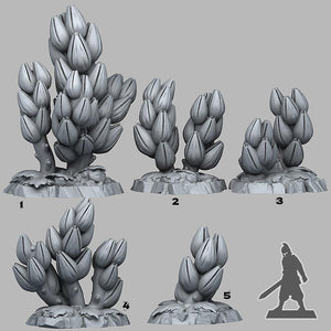 3D Printed Fantastic Plants and Rocks Tropical Flowers 28mm - 32mm D&D Wargaming - Charming Terrain