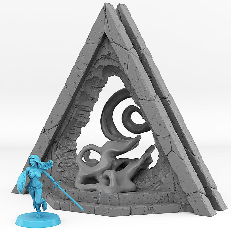 3D Printed Fantastic Portals and Effects Alien Pyramid Portal 28mm - 32mm D&D Wargaming - Charming Terrain