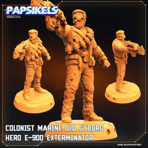 3D Printed Papsikels Cyberpunk Colonist Marine Old Cyborg Hero 900 Exterminator - 28mm 32mm - Charming Terrain