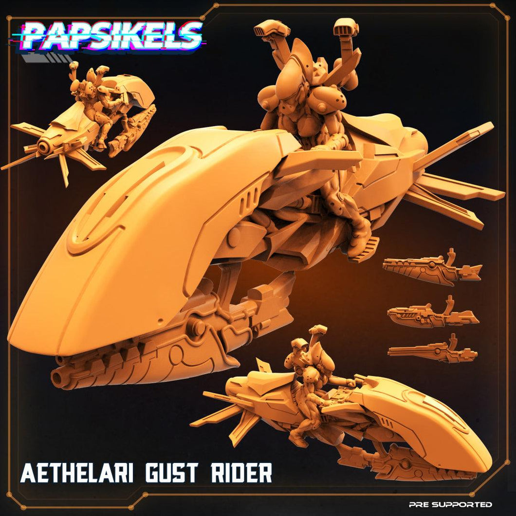 3D Printed Papsikels Cyberpunk Sci-Fi Aethelari Gust Rider - 28mm 32mm - Charming Terrain