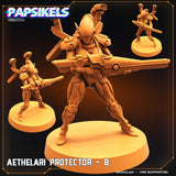 3D Printed Papsikels Cyberpunk Sci-Fi Aethelari Protector Set - 28mm 32mm - Charming Terrain