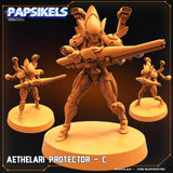 3D Printed Papsikels Cyberpunk Sci-Fi Aethelari Protector Set - 28mm 32mm - Charming Terrain