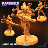 3D Printed Papsikels Cyberpunk Sci-Fi Aethelari Protector Set - 28mm 32mm - Charming Terrain