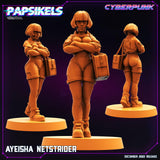 3D Printed Papsikels Cyberpunk Sci-Fi Ayeisha Netstrider - 28mm 32mm - Charming Terrain