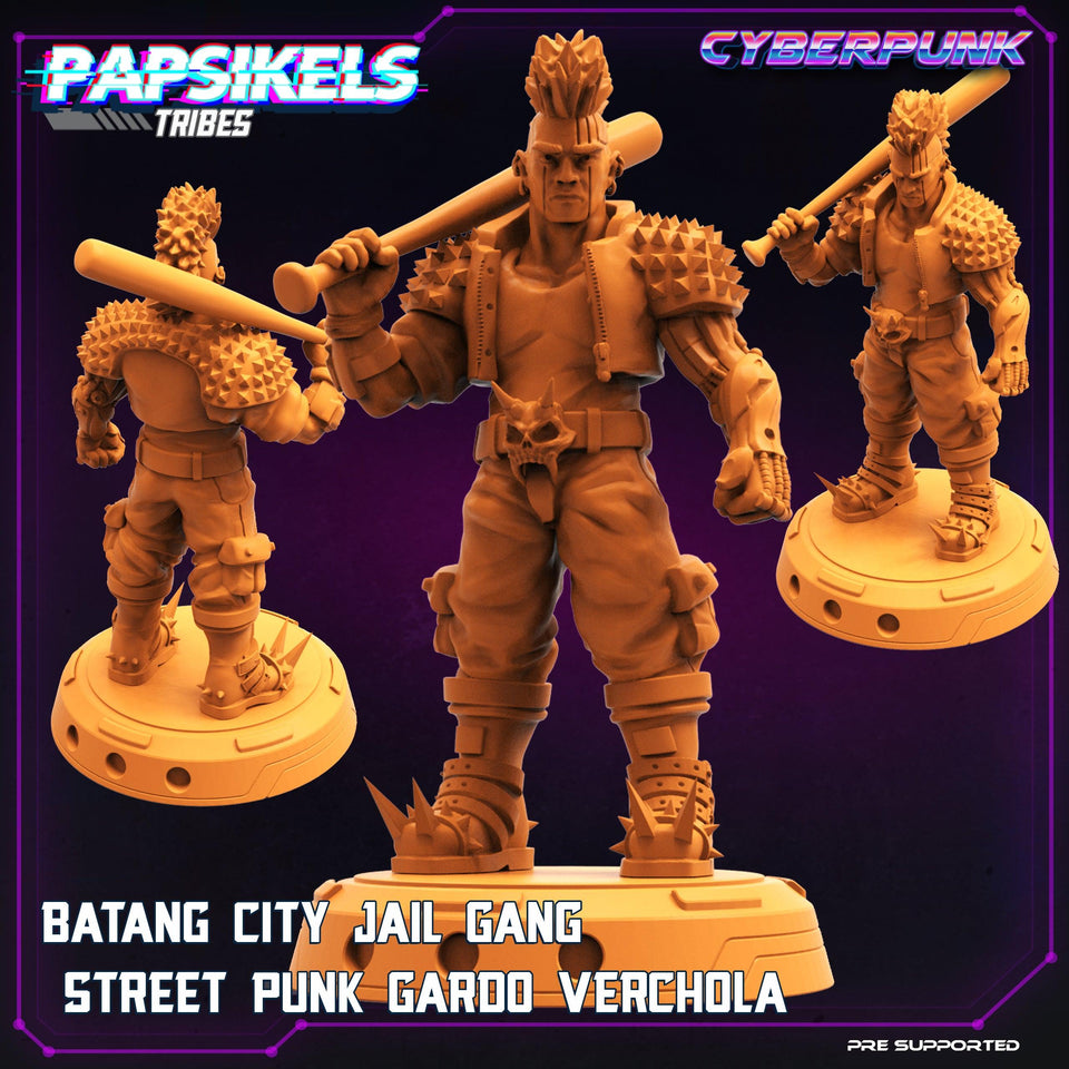 3D Printed Papsikels Cyberpunk Sci-Fi Batang City Jail Gang Street Punk Gardo Verchola - 28mm 32mm - Charming Terrain