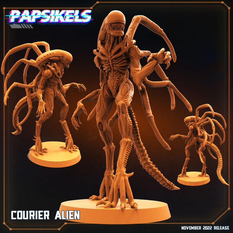 3D Printed Papsikels Cyberpunk Sci-Fi Courier Alien - 28mm 32mm - Charming Terrain