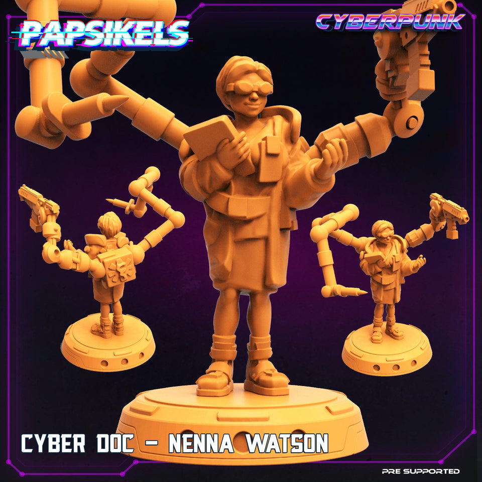 3D Printed Papsikels Cyberpunk Sci-Fi Cyber Doc Nenna Watson - 28mm 32mm - Charming Terrain