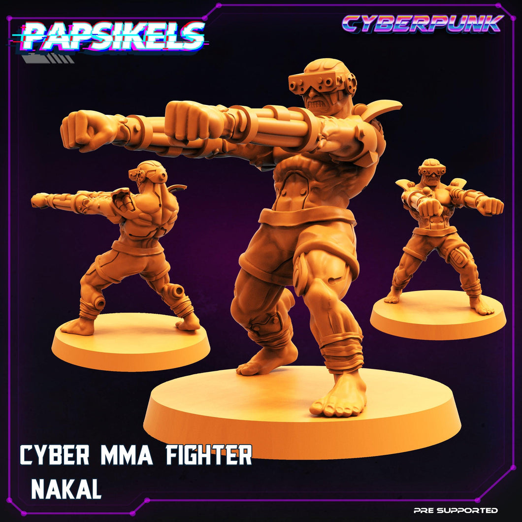 3D Printed Papsikels Cyberpunk Sci-Fi Cyber Mma Fighter Nakal - 28mm 32mm - Charming Terrain