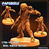 3D Printed Papsikels Cyberpunk Sci-Fi Cyra-X Cyborg Skull Hunter Outcast In Action - 28mm 32mm - Charming Terrain