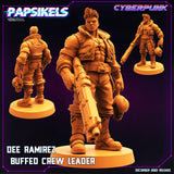 3D Printed Papsikels Cyberpunk Sci-Fi Dee Ramirez Buffed Crew Leader- 28mm 32mm - Charming Terrain