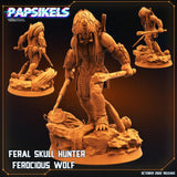 3D Printed Papsikels Cyberpunk Sci-Fi Feral Skull Hunter Ferocious Wolf - 28mm 32mm - Charming Terrain