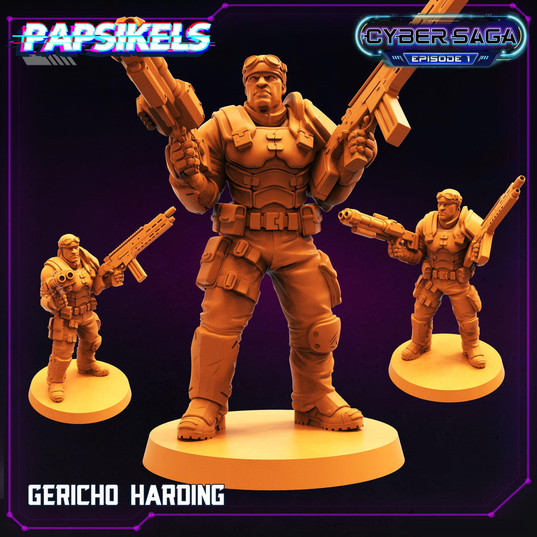 3D Printed Papsikels Cyberpunk Sci-Fi Gericho Harding Cyber Saga - 28mm 32mm - Charming Terrain