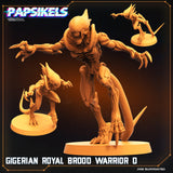 3D Printed Papsikels Cyberpunk Sci-Fi Gigerian Royal Brood Warrior Set - 28mm 32mm - Charming Terrain