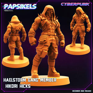 3D Printed Papsikels Cyberpunk Sci-Fi Haelstorm Gang Member Hikori Hicks - 28mm 32mm - Charming Terrain