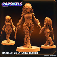 3D Printed Papsikels Cyberpunk Sci-Fi Handler Vixen Skull Hunter - 28mm 32mm - Charming Terrain