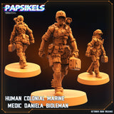 3D Printed Papsikels Cyberpunk Sci-Fi Human Colonial Marine Medic Daniela Bidleman - 28mm 32mm - Charming Terrain