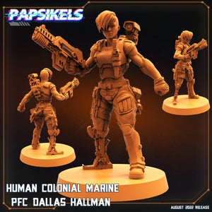 3D Printed Papsikels Cyberpunk Sci-Fi Human Colonial Marine Pfc Set - 28mm 32mm - Charming Terrain