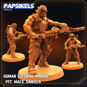 3D Printed Papsikels Cyberpunk Sci-Fi Human Colonial Set - 28mm 32mm - Charming Terrain