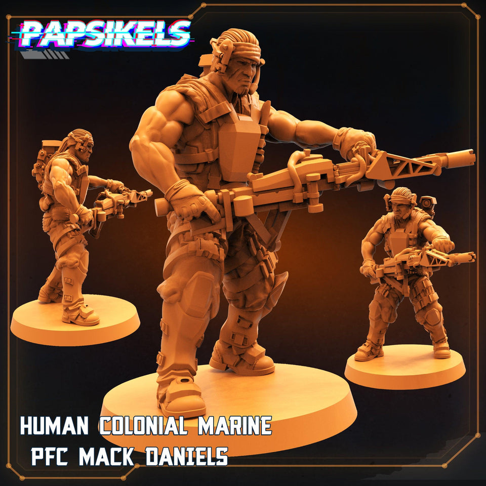 3D Printed Papsikels Cyberpunk Sci-Fi Human Colonial Set - 28mm 32mm - Charming Terrain