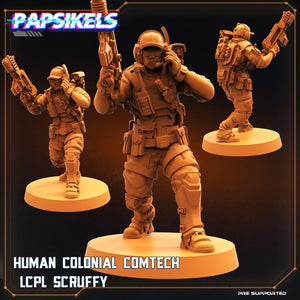 3D Printed Papsikels Cyberpunk Sci-Fi Human Colonial Set - 28mm 32mm - Charming Terrain