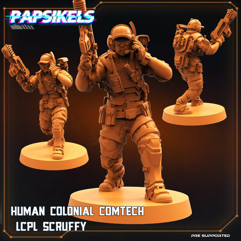 3D Printed Papsikels Cyberpunk Sci-Fi Human Colonial Set - 28mm 32mm - Charming Terrain