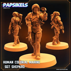 3D Printed Papsikels Cyberpunk Sci-Fi Human Colonial Set - 28mm 32mm - Charming Terrain