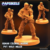 3D Printed Papsikels Cyberpunk Sci-Fi Human Colonial Set - 28mm 32mm - Charming Terrain